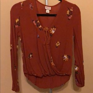 Burnt Orange Floral Blouse